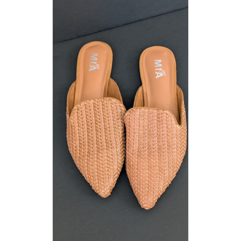 MIA Girl Brown Woven Slides, size 9
